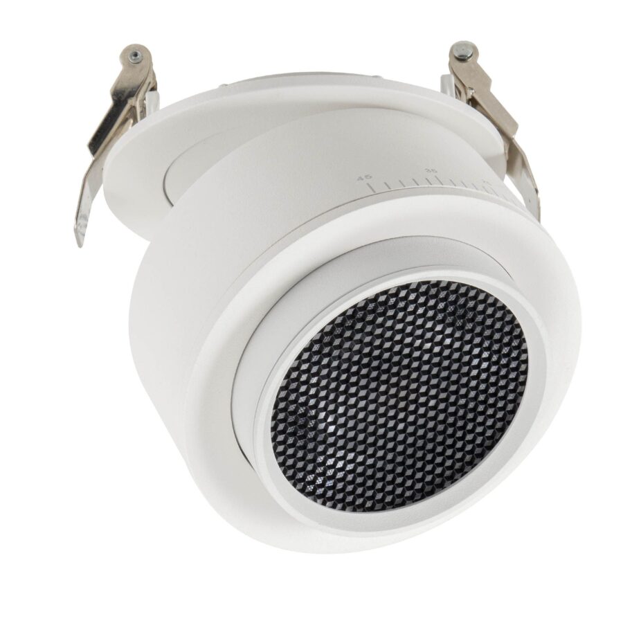 Plafonieră orientabilă rotundă XARTE pentru montaj semi încastrat 28W 3000K CRI.90 15-45°, Alb mat
