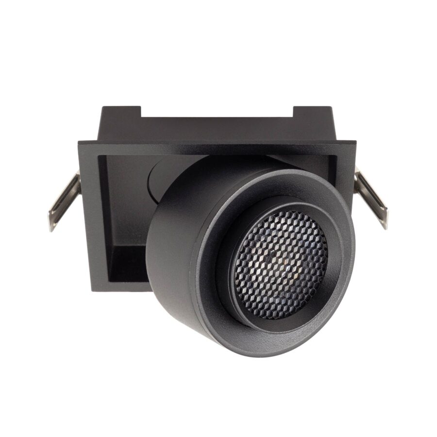 Plafonieră orientabilă rotundă XARTE pentru montaj semi încastrat 18W 4000K CRI.90 15-45°, Negru mat