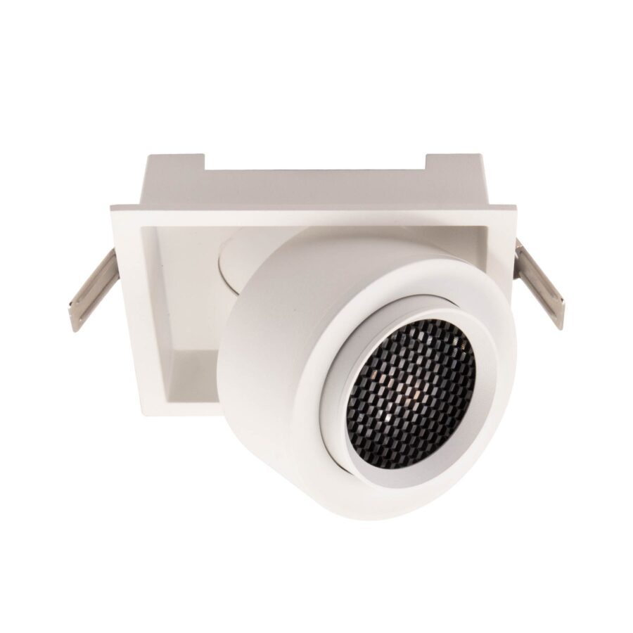 Plafonieră orientabilă rotundă XARTE pentru montaj semi încastrat 18W 3000K CRI.90 15-45°, Alb mat