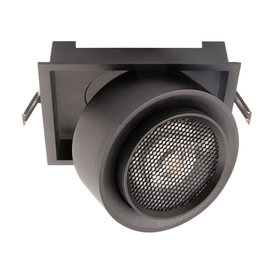 Plafonieră orientabilă rotundă XARTE pentru montaj semi încastrat 28W 4000K CRI.90 15-45°, Negru mat