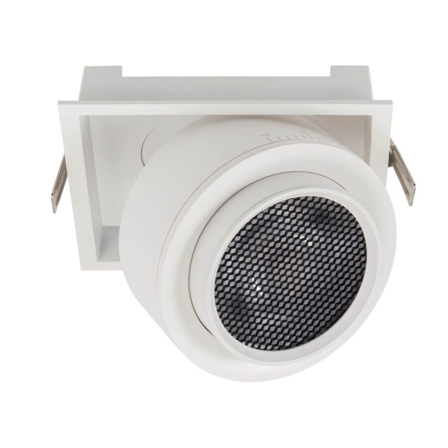 Plafonieră orientabilă rotundă XARTE pentru montaj semi încastrat 28W 3000K CRI.90 15-45°, Alb mat