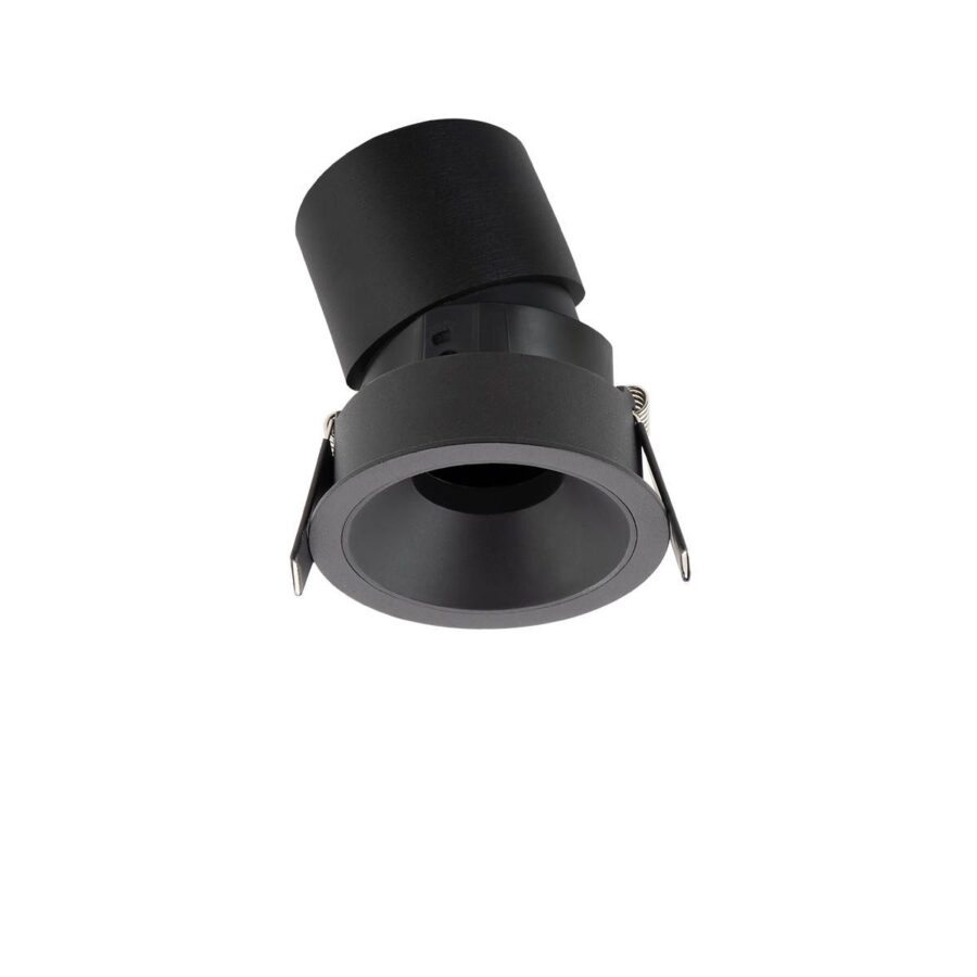 Spot orientabil încastrat rotund XPIT protejat la praf și umiditate (IP54) 12W 3000K, Negru mat