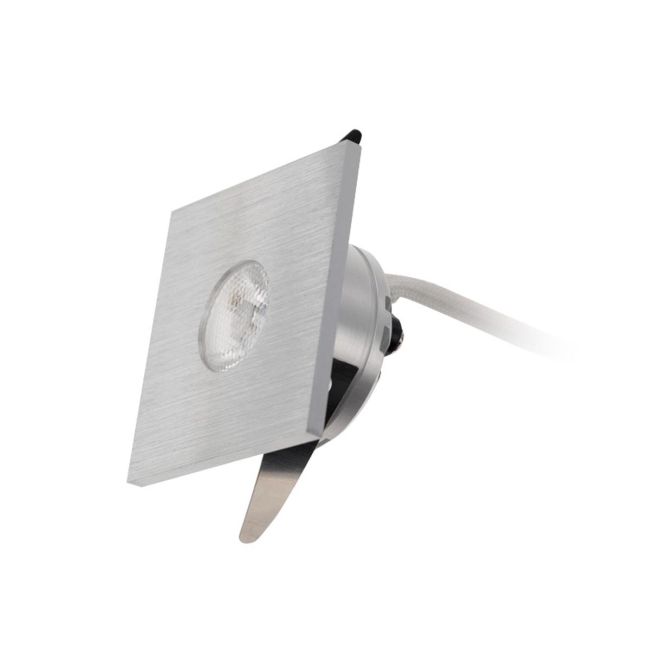 Spot pătrat încastrat cu montaj în tavan sau perete XTWIST 1x3W 700mA 2-4V 4000K CRI.80 40°, Aluminiu periat