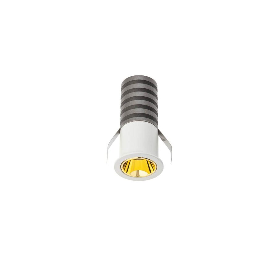 Corp de iluminat încastrat fix XPIKO cu LED 5W 2700K, Alb mat/Auriu