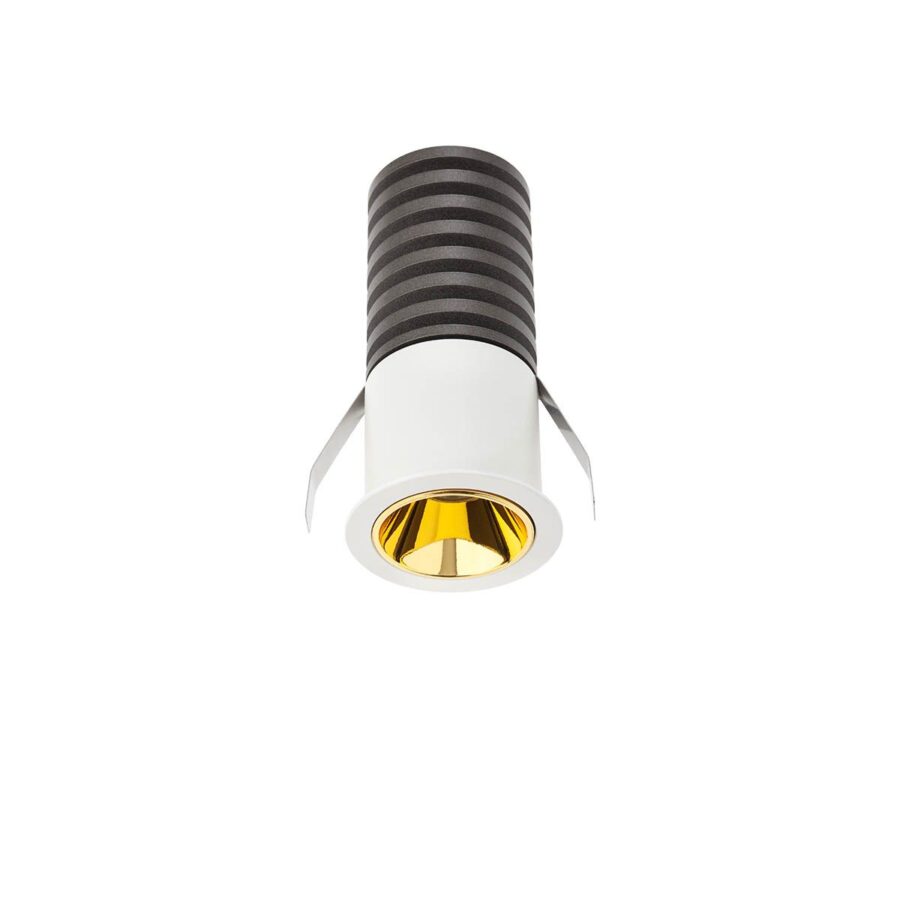 Corp de iluminat încastrat fix XPIKO cu LED 8W 2700K, Alb mat/Auriu