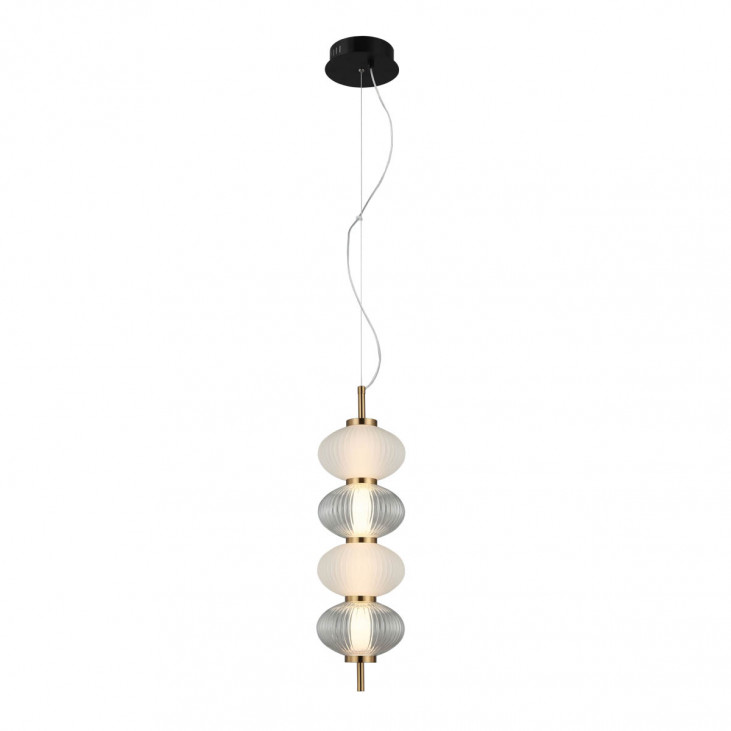 Pendul de interior Testa - Art. PND-84938-4V-BK, Italux, Negru/Transparent