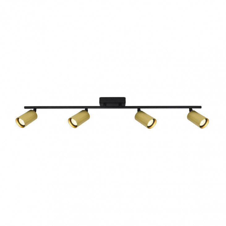 Plafonieră de interior Tris - Art. SPL-46829-4-BK-GD, Italux, Negru/Auriu