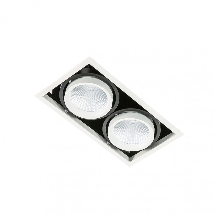 Spot de interior Vertico Double 4000K - Art. GL7108-2/2X18W 4000K WH+BL, Italux, Alb/Negru