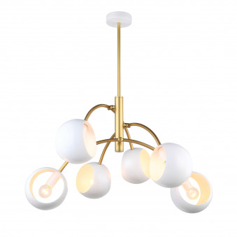 Pendul de interior Melvo - Art. MDM-3691/6GD+W, Italux, Auriu, Alb