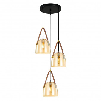 Pendul de interior Solta - Art. PND-24342-3A-BK-AMB, Italux, Negru