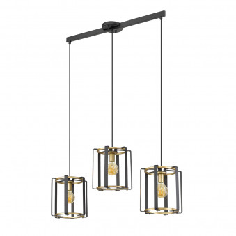 Pendul de interior Primero - Art. PND-44003-3-BK-GD, Italux, Negru/Auriu