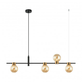 Pendul de interior Bletter - Art. PND-5225-4-BK-AMB, Italux, Negru/Chihlimbar
