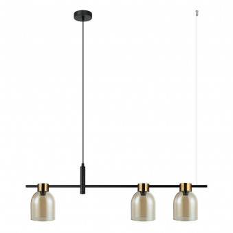 Pendul de interior Servio - Art. PND-66892-3-BK-AMB, Italux, Negru/Chihlimbar