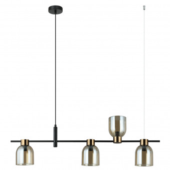 Pendul de interior Servio - Art. PND-66892-4-BK-AMB, Italux, Negru/Chihlimbar