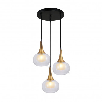 Pendul de interior Konila - Art. PND-99709-3A-BRO-CL, Italux, Maro/Transparent