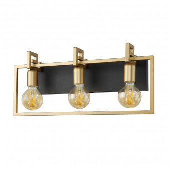 Aplică de interior Primero - Art. WL-44003-3-BK-GD, Italux, Negru/Auriu