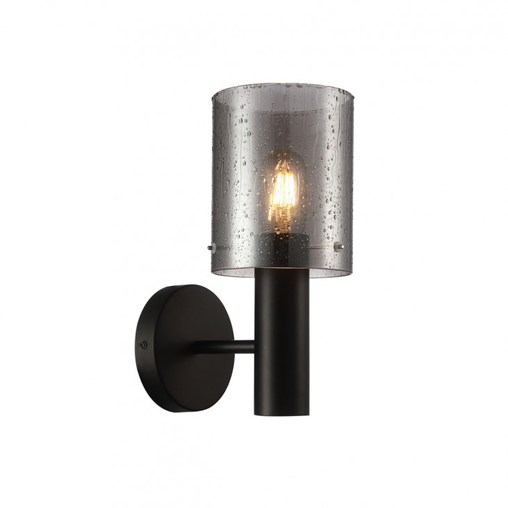 Aplică de interior Sardo Rain - Art. WL-5581-1A-BK+RNSG, Italux, Negru/Fumuriu cu aspect umed