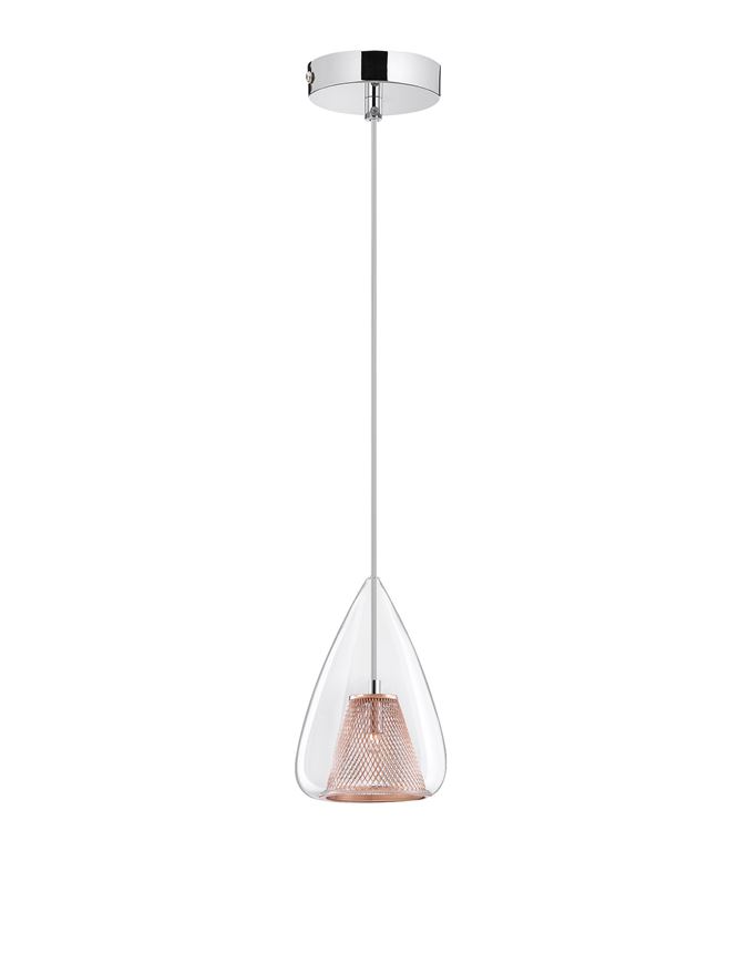 Suspensie de interior Hugo - Art. 1600200501, Nova Luce, Roz/Transparent