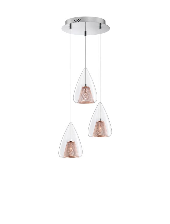 Suspensie de interior Hugo - Art. 1600200503, Nova Luce, Roz/Transparent