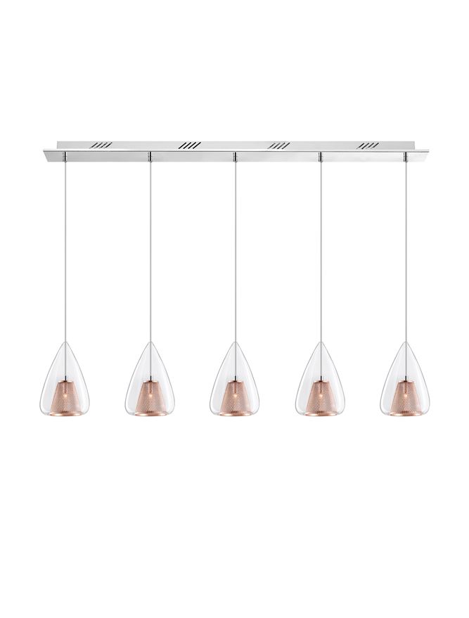 Suspensie de interior Hugo - Art. 1600200505, Nova Luce, Roz/Transparent
