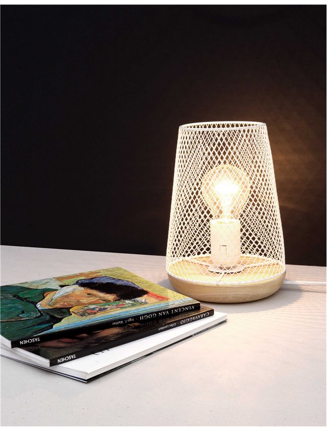 Veioză de interior Marco - Art. 9014065, Nova Luce, Alb/Lemn
