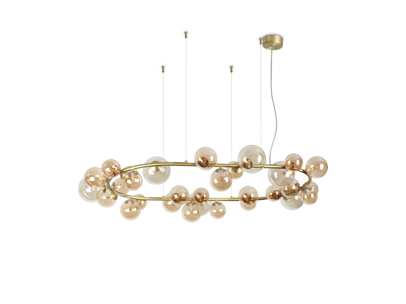 Suspensie de interior PERLAGE - Art. 322780, Ideal Lux, Chihlimbar