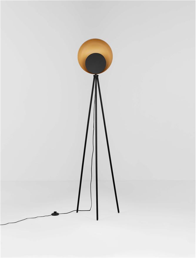 Lampadar de interior Kitro - Art. 9011320, Nova Luce, Negru/Auriu