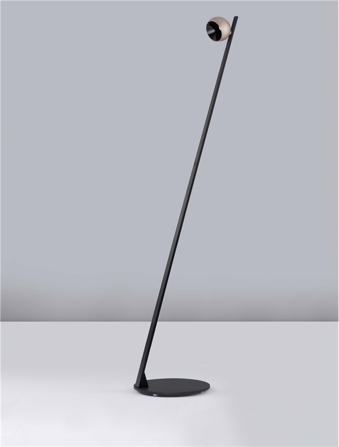 Lampadar de interior Lusa - Art. 9088124, Nova Luce, Negru/Șampanie