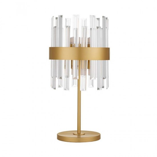 Veioza Nova Luce Crown, auriu satinat, cristal, 6xG9, H.50 cm, 9695122