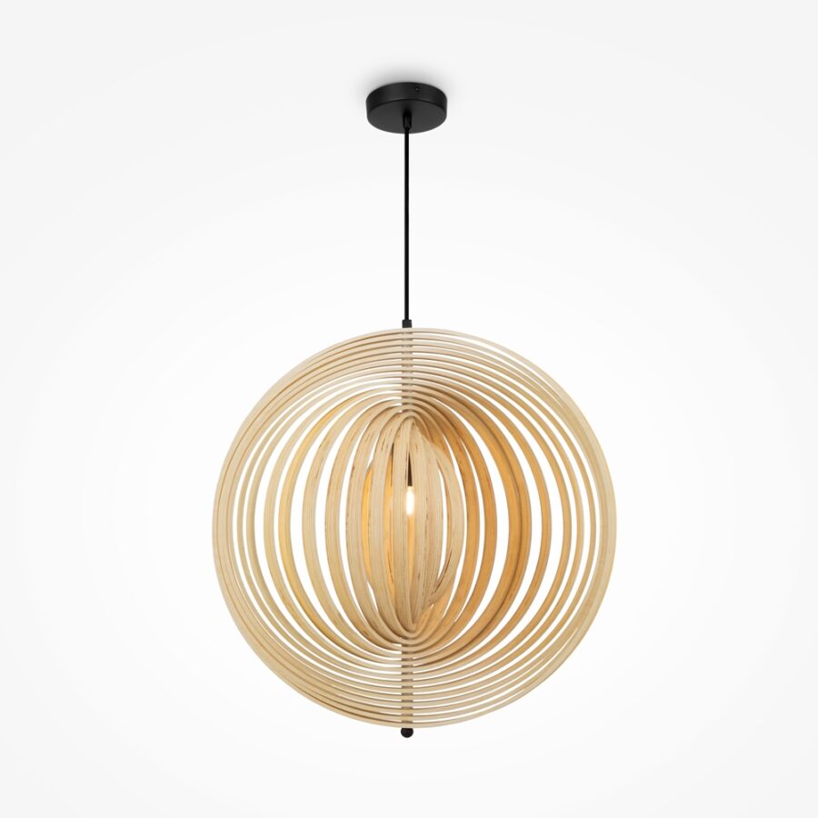 Pendul de interior Roots - Art. MOD197PL-01W2, Maytoni, Negru/Lemn