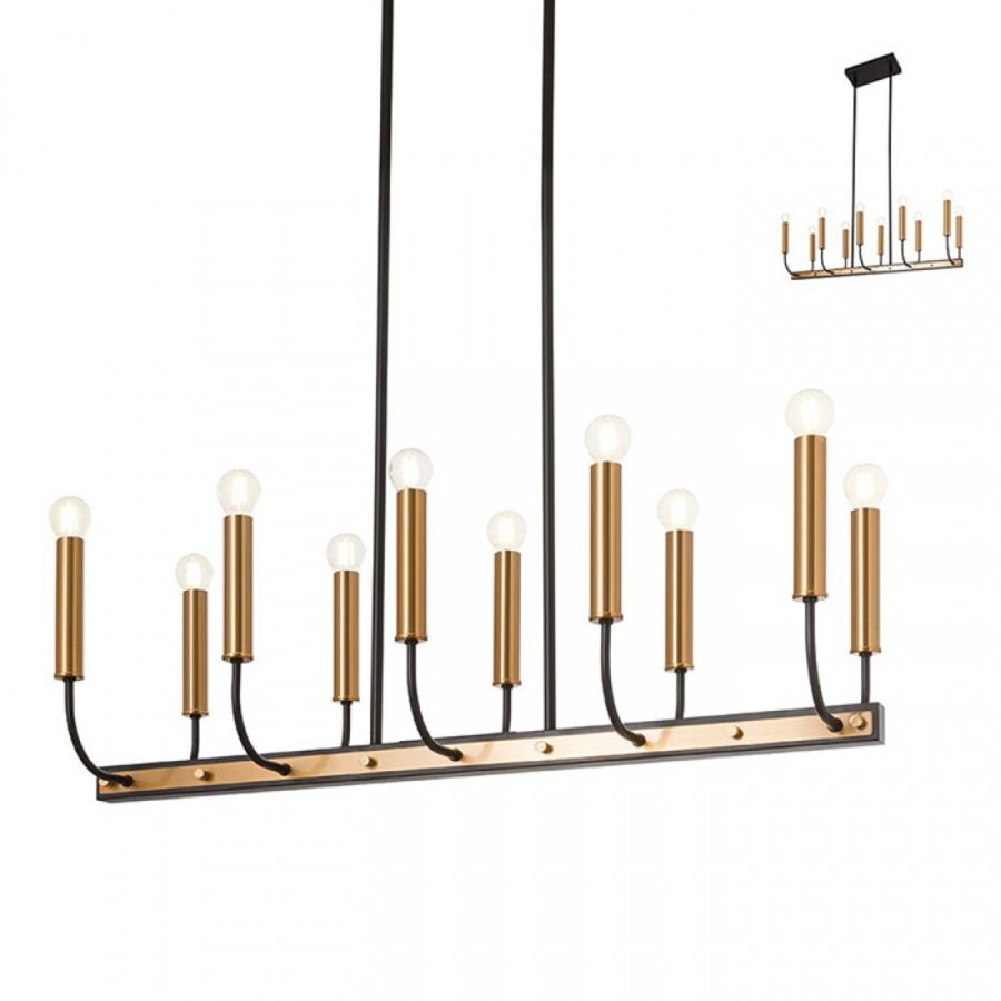 Candelabru de interior KONIG - Art. IKN C10 06 12, Incanti, Negru/Alamă antichizată