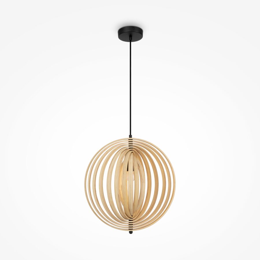 Pendul de interior Roots - Art. MOD197PL-01W, Maytoni, Negru/Lemn