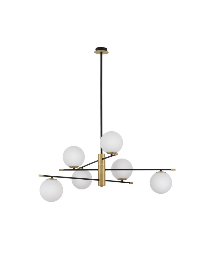 Suspensie de interior Git - Art. 9009296, Nova Luce, Negru/Auriu/Alb