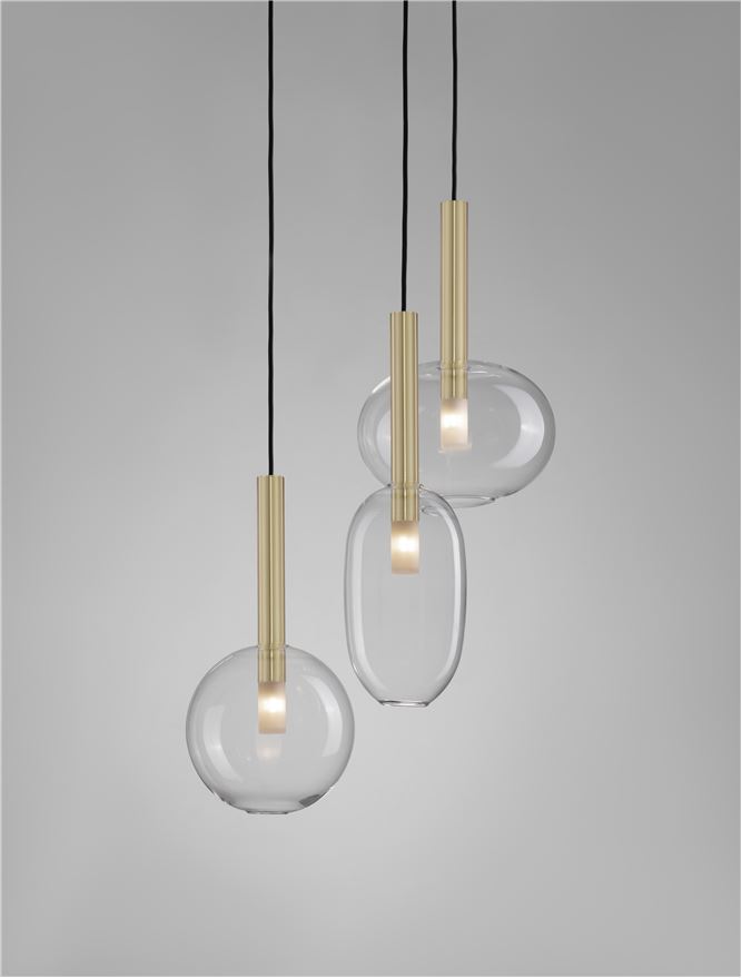 Suspensie de interior Amelia - Art. 9028834, Nova Luce, Transparent/Auriu