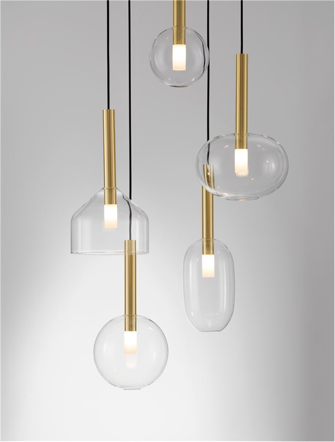 Suspensie de interior Amelia - Art. 9028835, Nova Luce, Transparent/Auriu