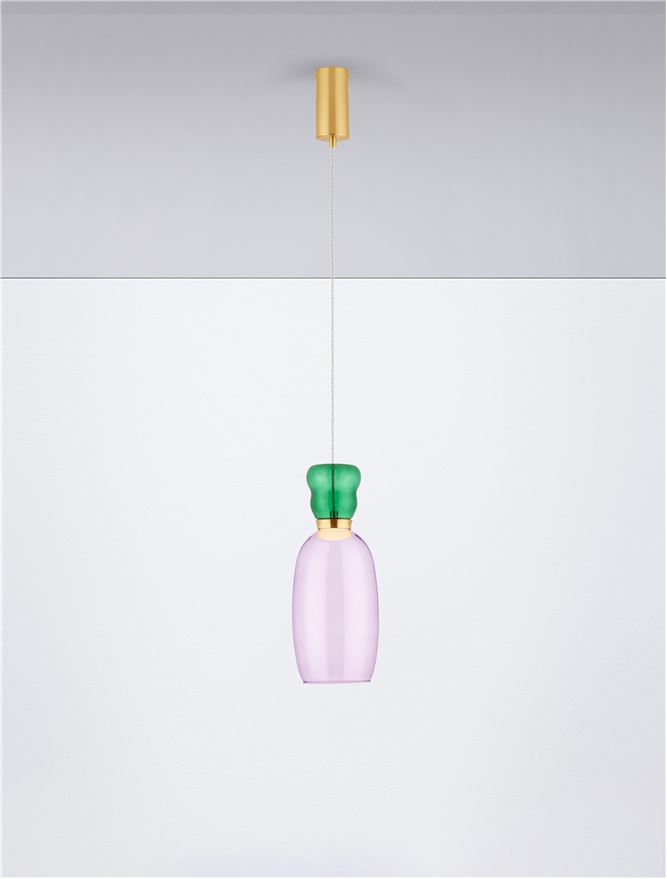 Suspensie de interior Pluma - Art. 9030544, Nova Luce, Roz/Verde