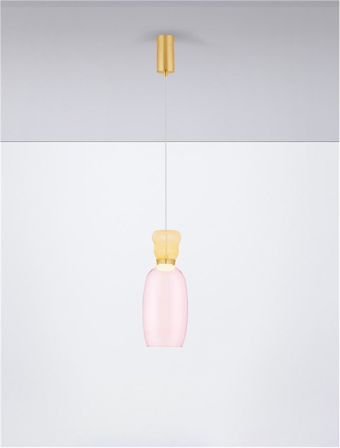 Suspensie de interior Pluma - Art. 9030545, Nova Luce, Galben/Roz