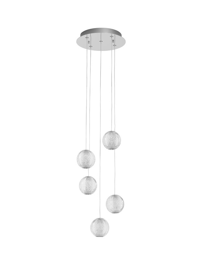 Suspensie de interior Brillante - Art. 9186910, Nova Luce, Argintiu/Transparent