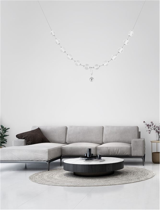 Suspensie de interior Brillante - Art. 9186911, Nova Luce, Argintiu/Transparent