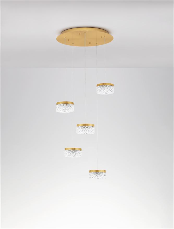 Suspensie de interior Bion - Art. 9186942, Nova Luce, Auriu/Transparent
