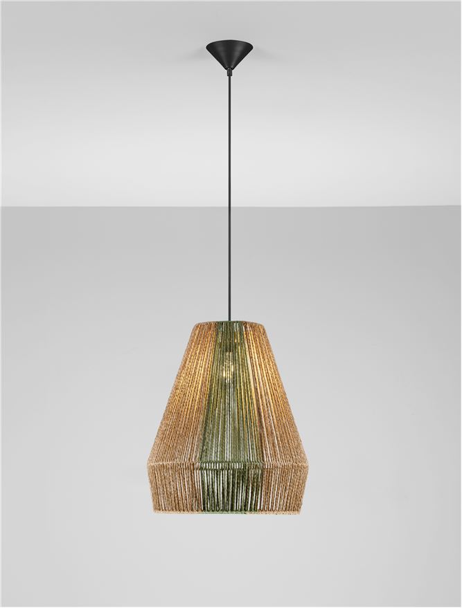 Suspensie de interior Dena - Art. 9586603, Nova Luce, Nuanță lemn/Verde