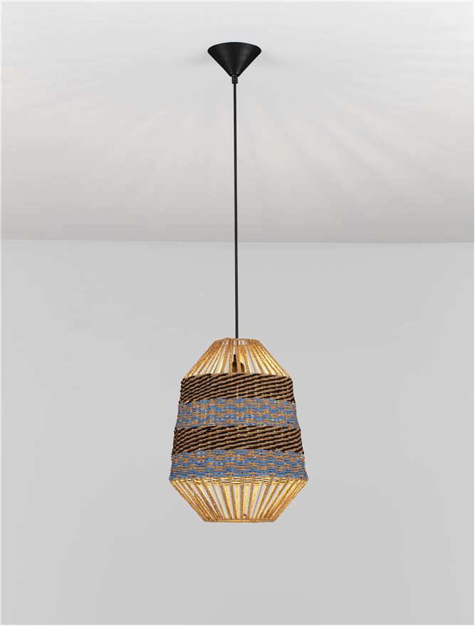 Suspensie de interior Copos - Art. 9586609, Nova Luce, Nuanță lemn/Albastru