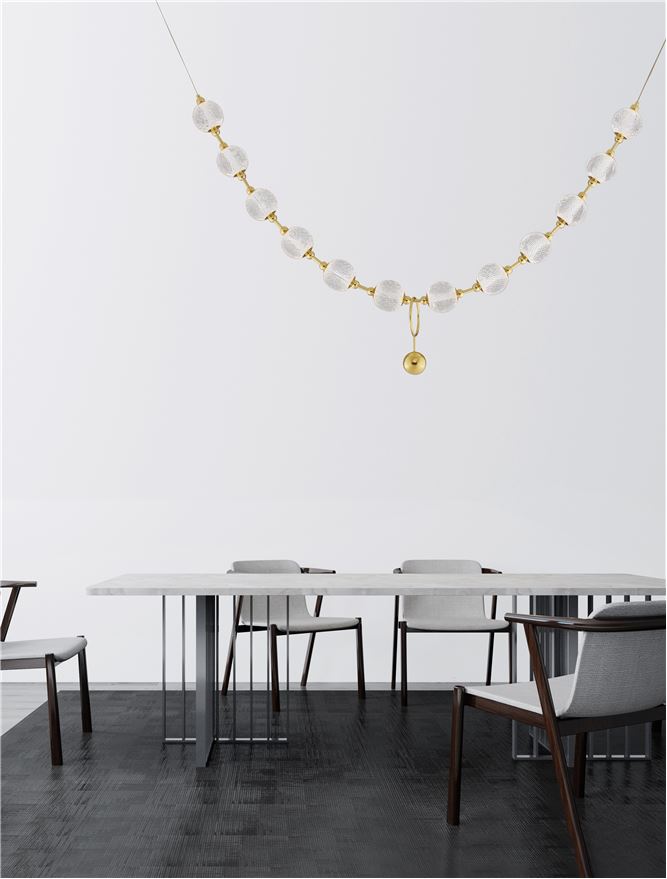 Suspensie de interior Brillante - Art. 9695200, Nova Luce, Auriu/Transparent