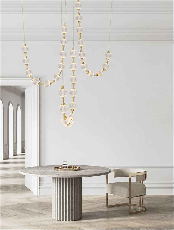 Suspensie de interior Brillante - Art. 9695201, Nova Luce, Auriu/Transparent