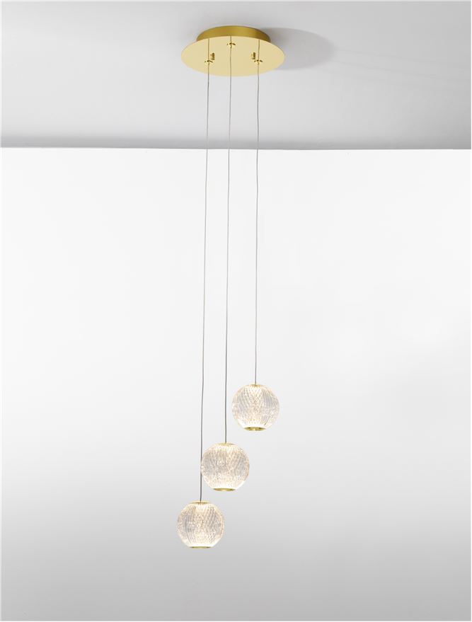 Suspensie de interior Brillante - Art. 9695208, Nova Luce, Auriu/Transparent