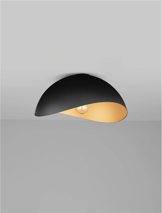 Plafonieră de interior Opsi - Art. 9695302, Nova Luce, Negru/Auriu