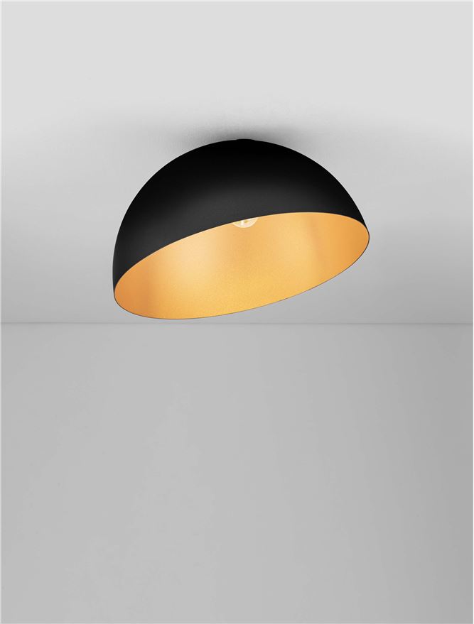 Plafonieră de interior Gea - Art. 9695308, Nova Luce, Negru/Auriu