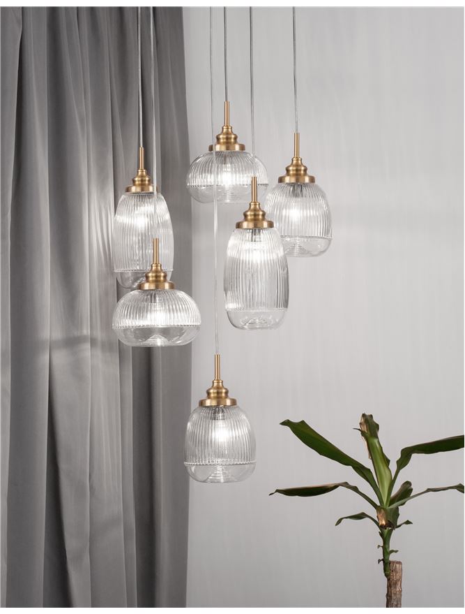Suspensie de interior Mond - Art. 9731215, Nova Luce, Auriu/Transparent