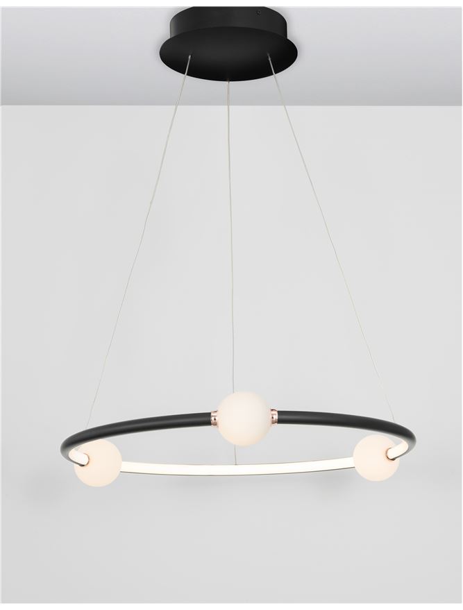 Suspensie de interior Celia - Art. 9820601, Nova Luce, Negru/Alb, telecomandă inclusă