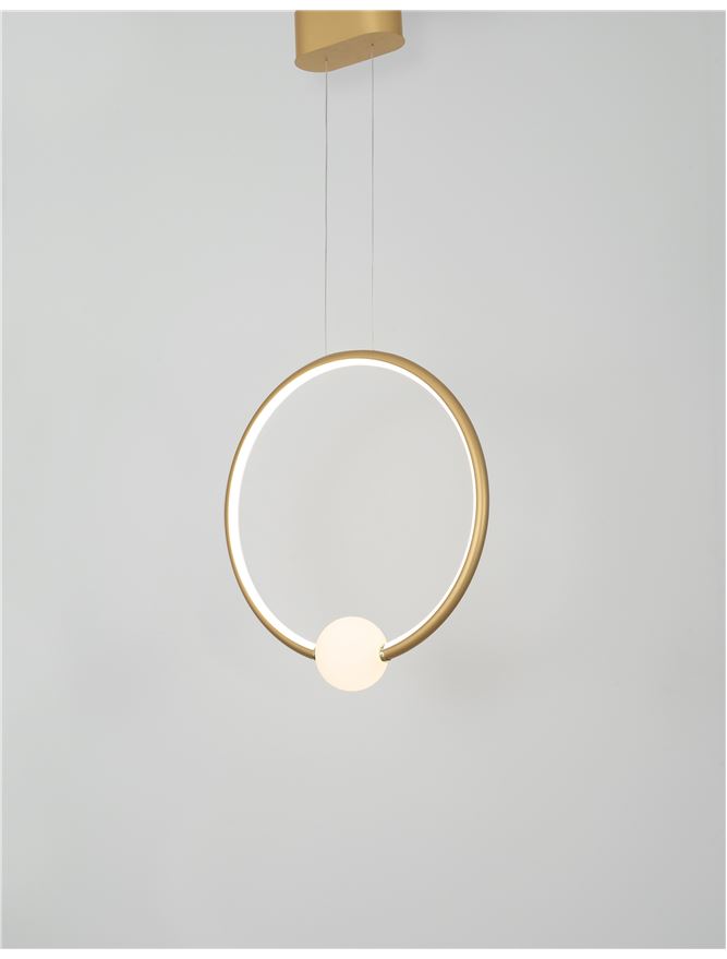 Suspensie de interior Celia - Art. 9820604, Nova Luce, Auriu/Alb, telecomandă inclusă